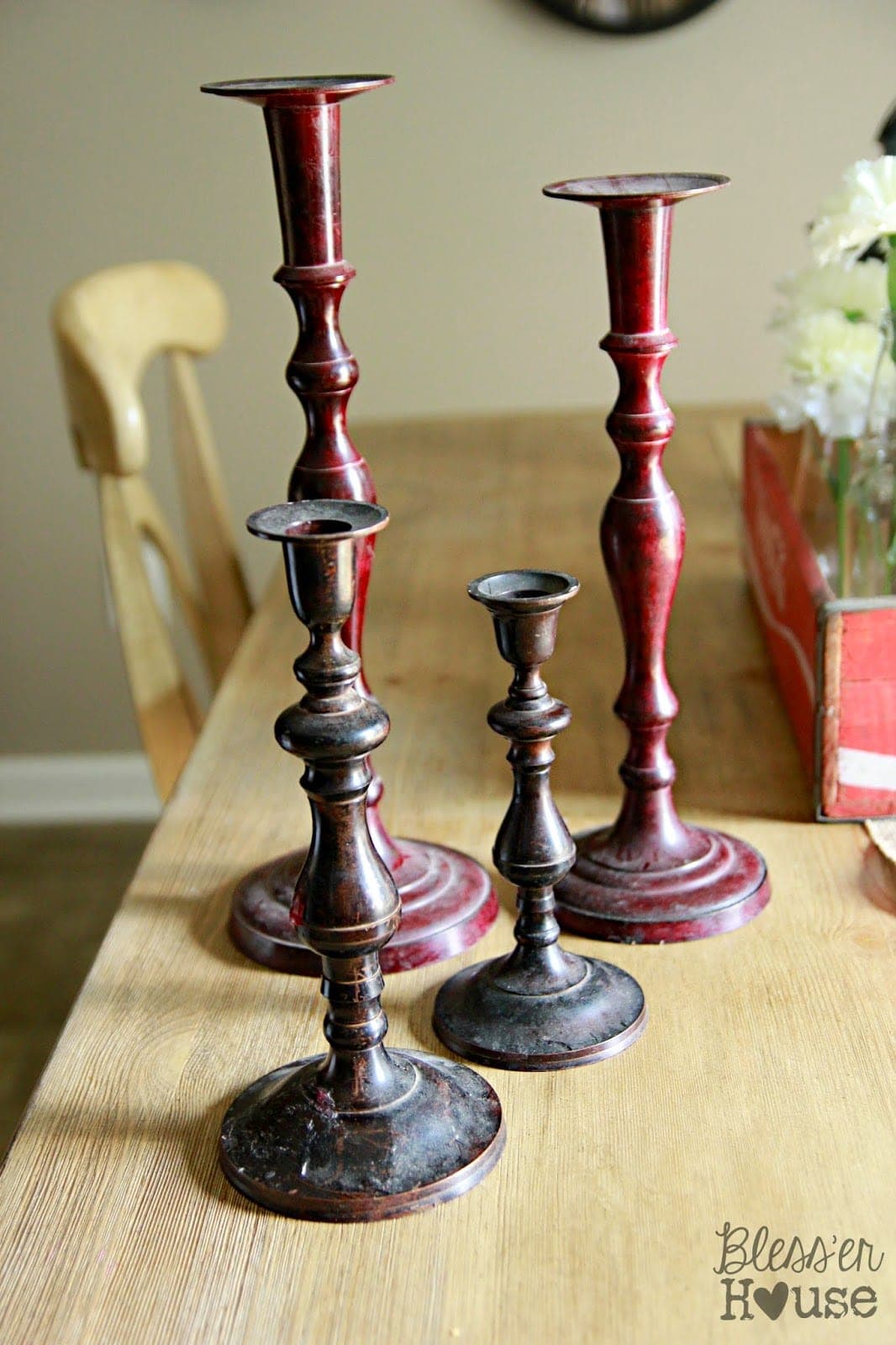 candle holders found while thrift shopping