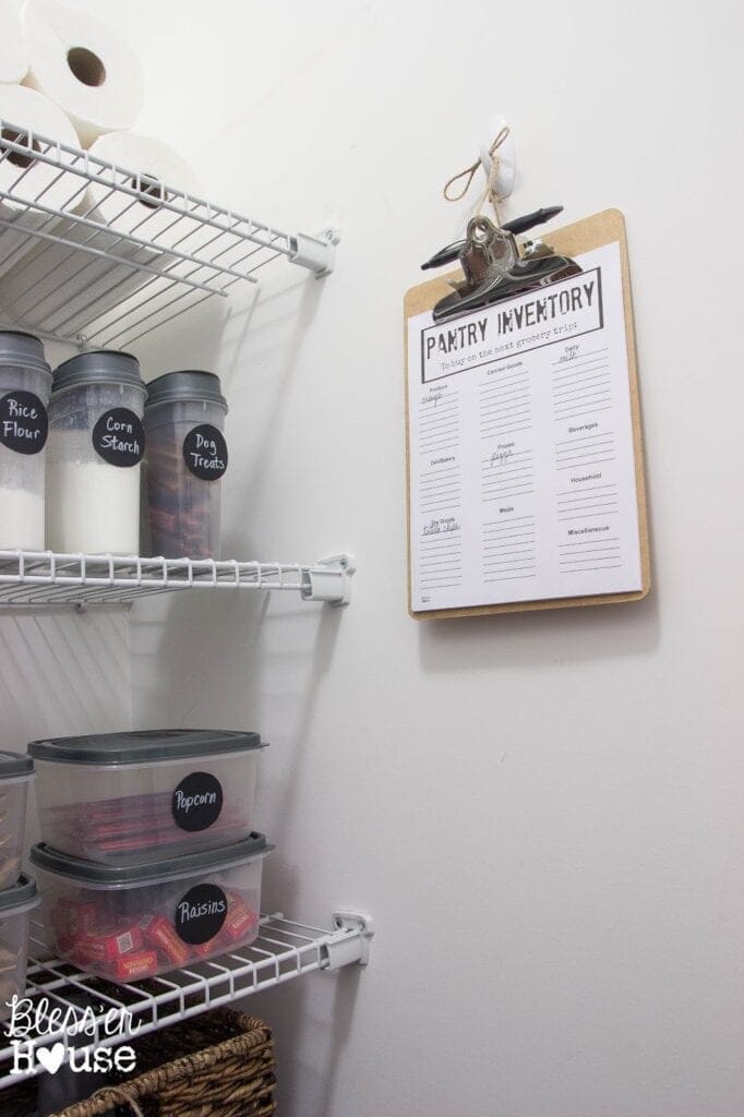 Bless'er House | The Cheapest Way to Organize a Pantry + Free Printable