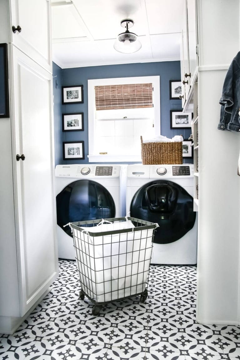 High Contrast Laundry Room Makeover Reveal