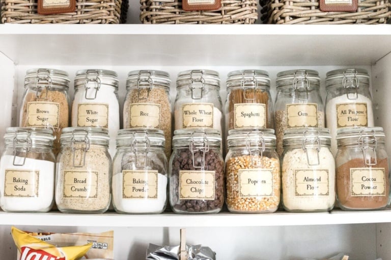 Pantry Cabinet Organization and Printable Labels