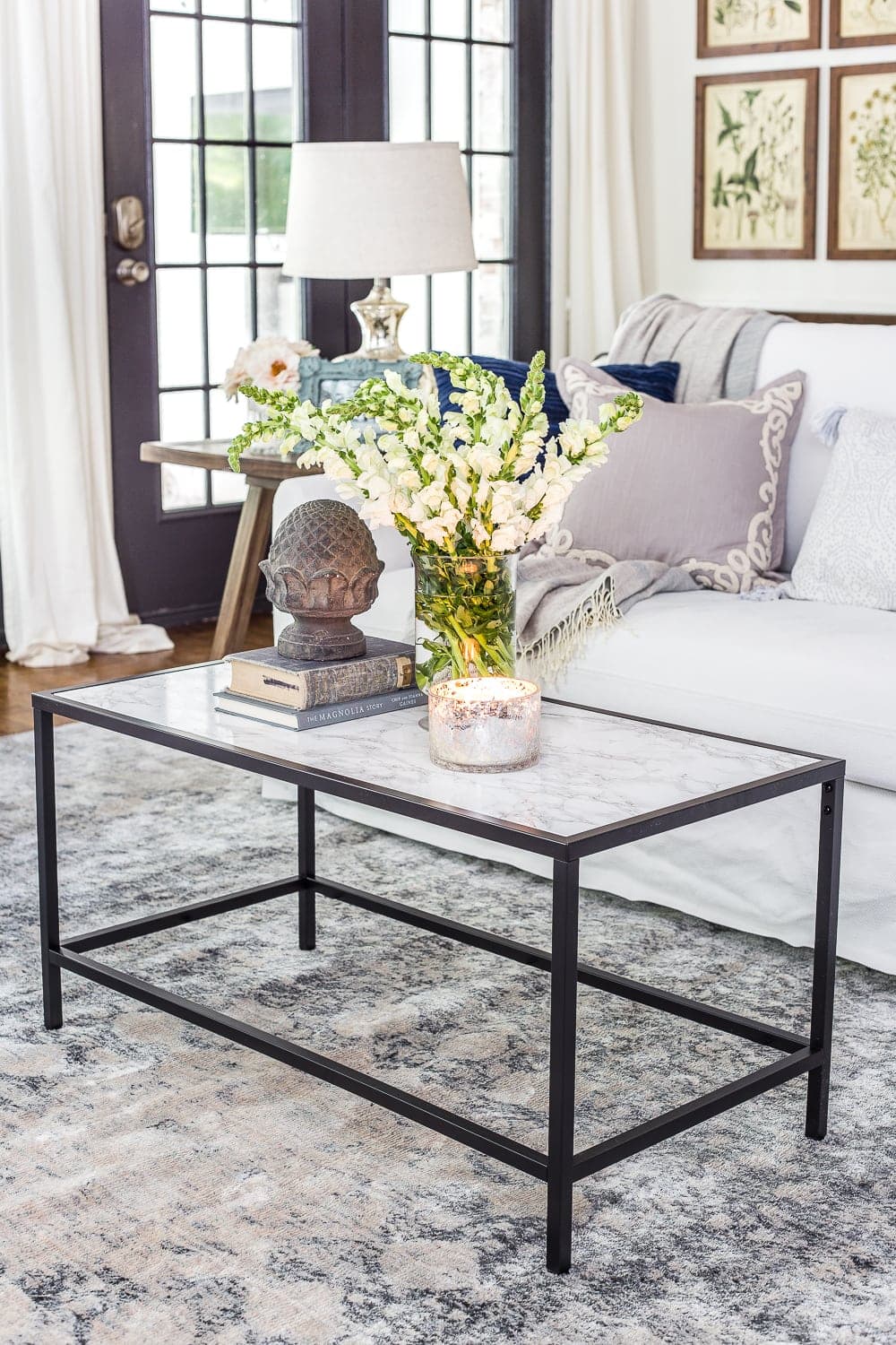 faux marble coffee table makeover