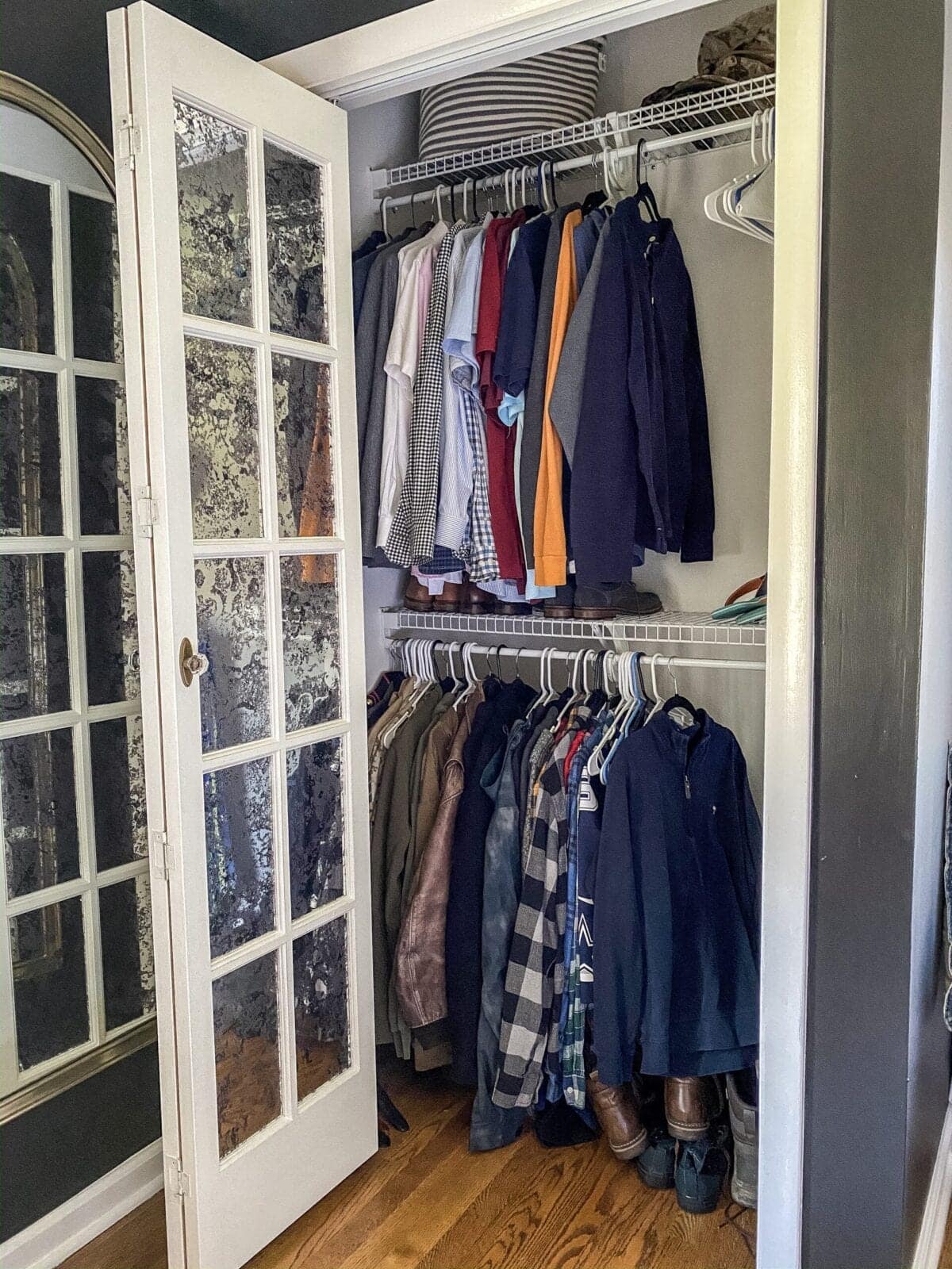 IKEA Closets Using Billy Bookcases | A step-by-step tutorial and budget breakdown for using IKEA Billy bookcases to customize his & her closets in a master bedroom. 