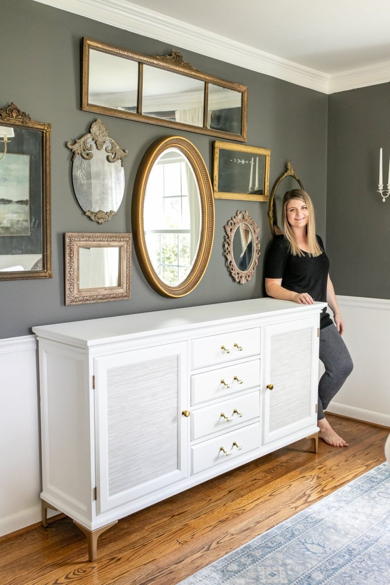 Footed Grasscloth Buffet Makeover