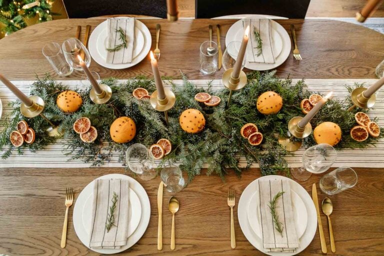 Simple and Inexpensive Christmas Table Centerpiece