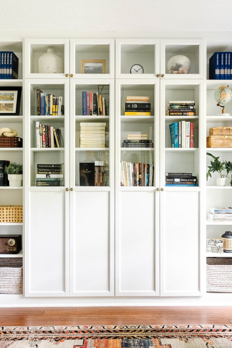 DIY Built In Bookshelves Using the IKEA Billy Bookcase Hack