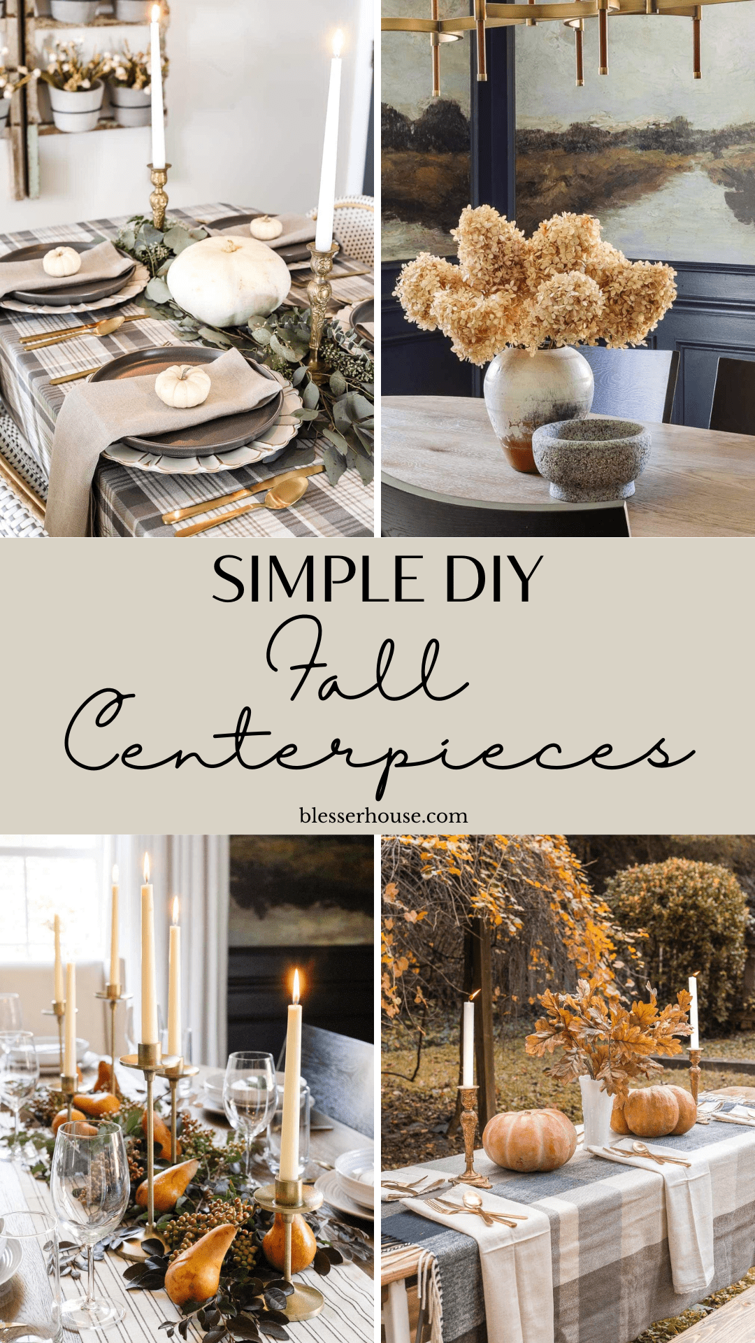 13 DIY fall centerpiece ideas that you can make in 5 minutes or less as welcoming fall table decor in a rush for any gathering.