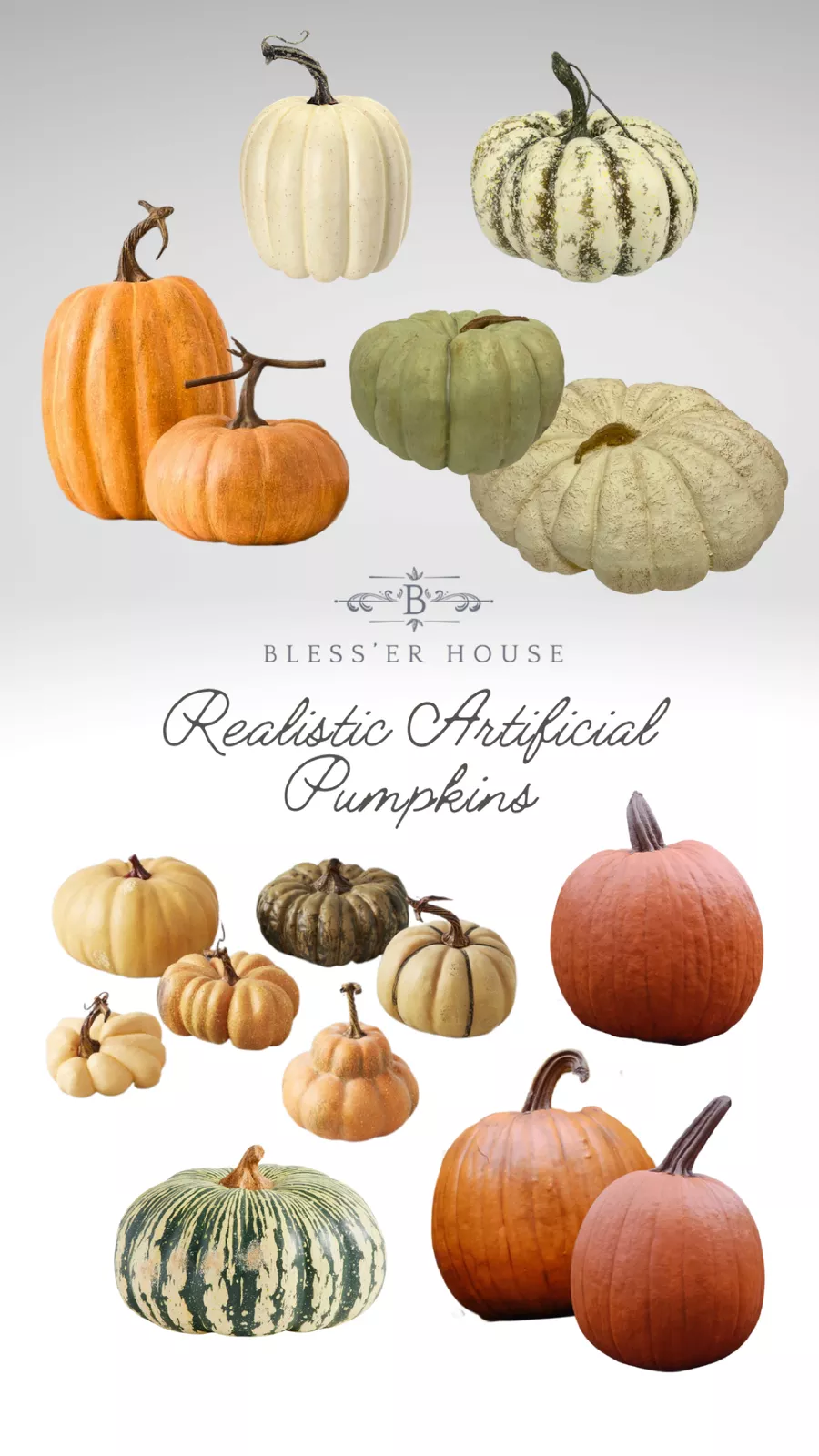 realistic artificial pumpkins infographic