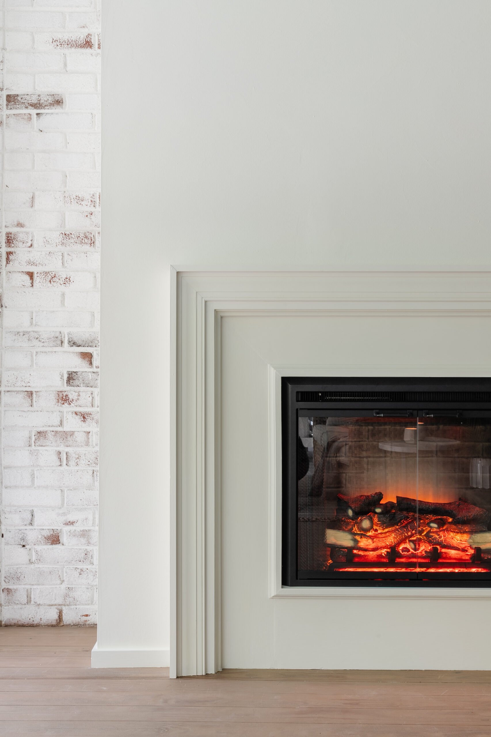 electric insert fireplace with a molding surround